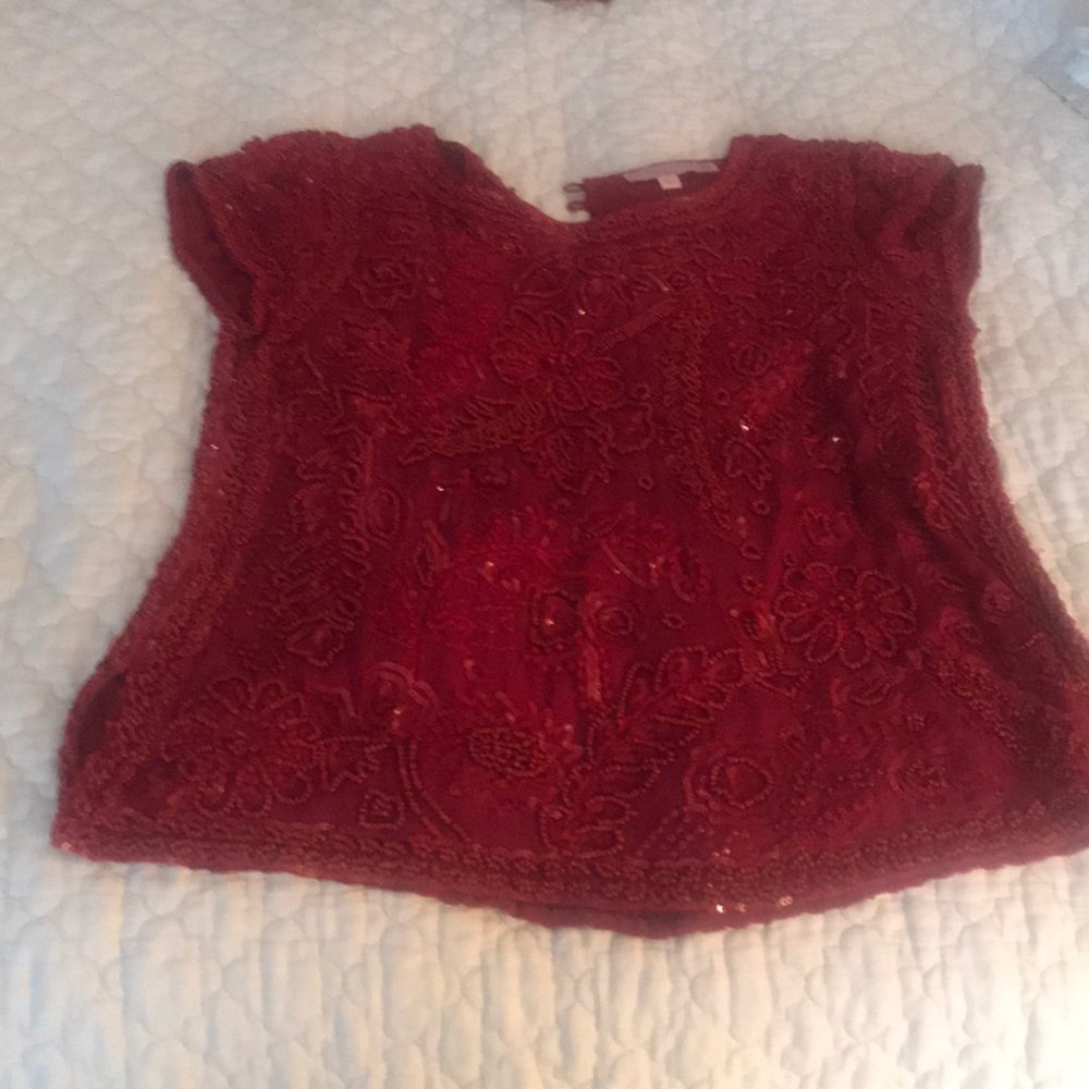 Red sequined top great fir holidays